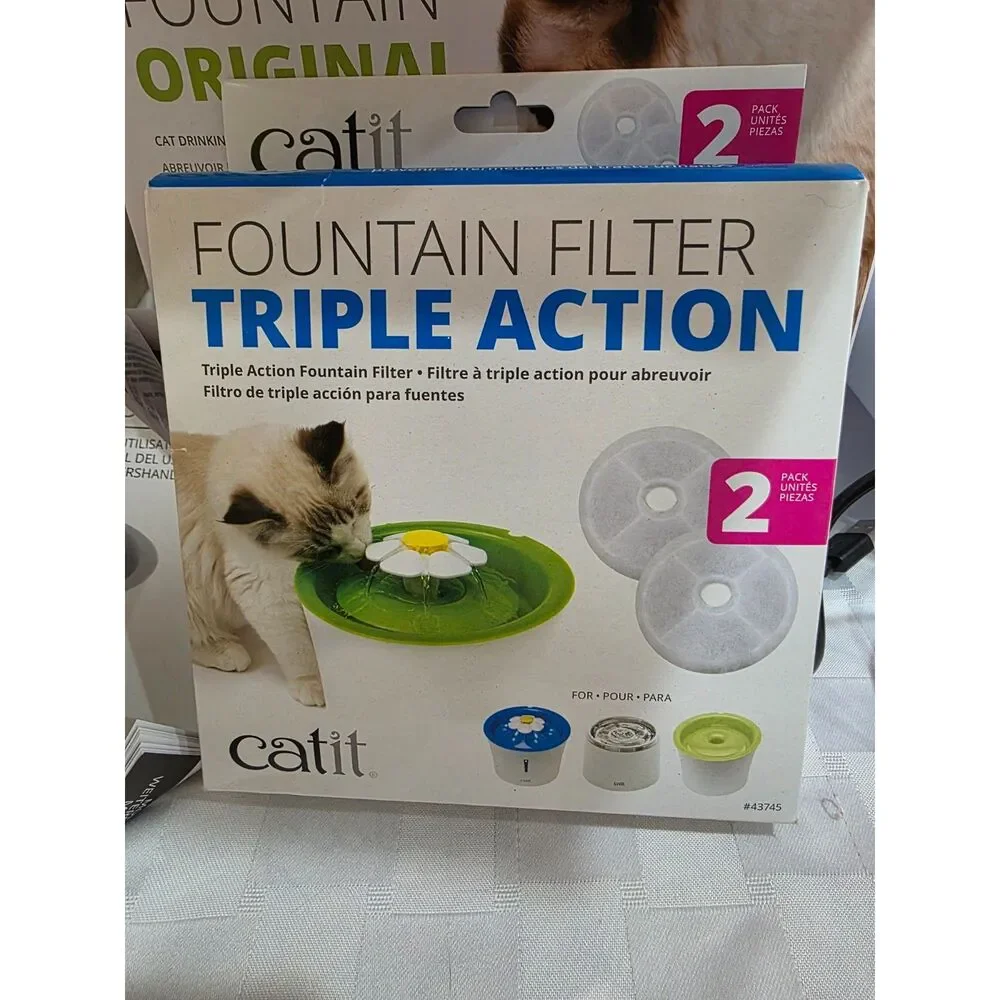 Catit Flower Fountain Original Cat Water Fountain 3L Model 43742 + Filters Box